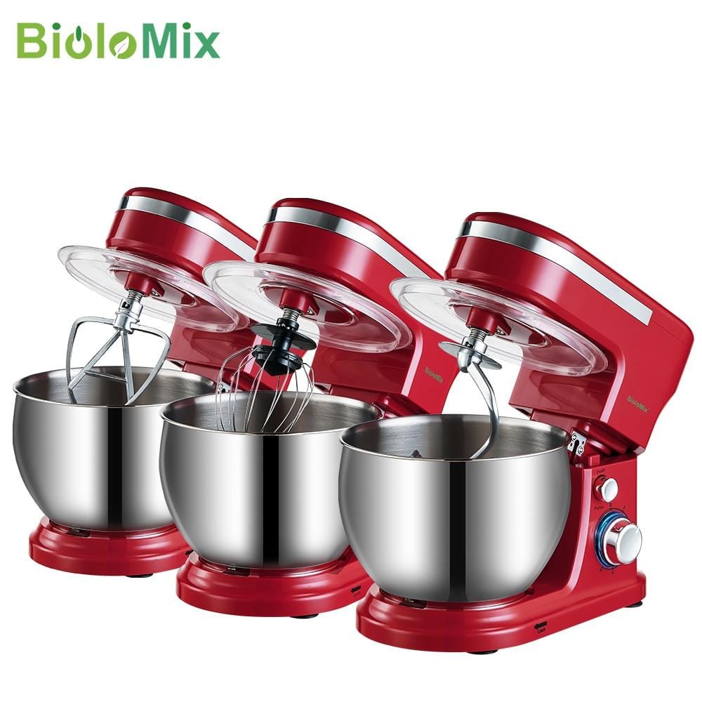 12L Stand Mixer Kitchen Aid Food Blender Cream Whisk Cake Dough With Bowl  Stainl